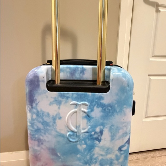 Juicy Couture Tie-Dye Hard Shell Carry-On in Blue and Pink with Gold Handle - Picture 5 of 9